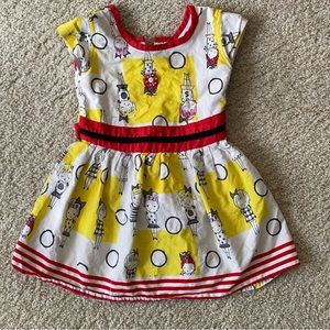 Sarrah little girl dress made in India size 18 months whimsical yellow red